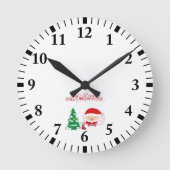 Weihnachtsbaum Runde Wanduhr (Vorderseite)