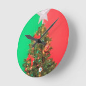 Weihnachtsbaum Runde Wanduhr (Winkel)