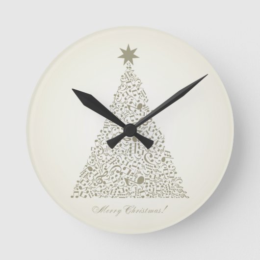 Weihnachtsbaum Runde Wanduhr (Vorderseite)