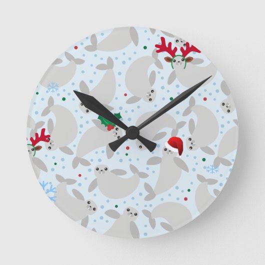Weihnachtsbaum Runde Wanduhr (Vorderseite)