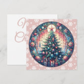 Weihnachtsbaum Runde Weihnachtsgrüße Karte (Vorne/Hinten)
