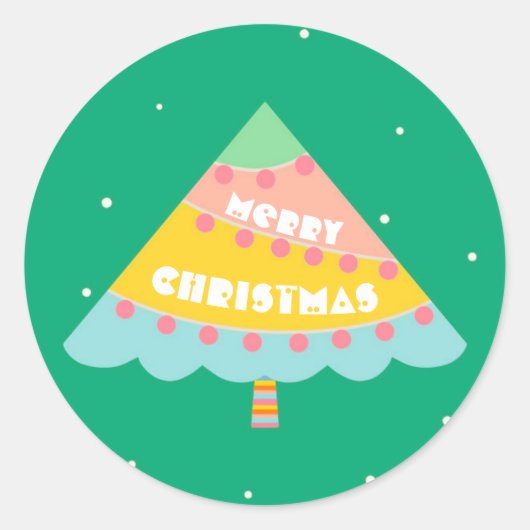 Weihnachtsbaum Runder Aufkleber (Vorderseite)