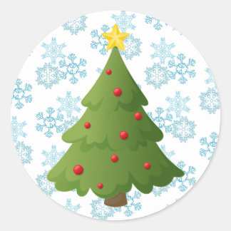 Weihnachtsbaum Runder Aufkleber
