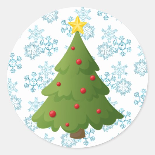 Weihnachtsbaum Runder Aufkleber (Vorderseite)