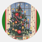 Weihnachtsbaum Runder Aufkleber (Vorderseite)