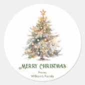 Weihnachtsbaum Runder Aufkleber (Vorderseite)