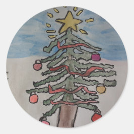 Weihnachtsbaum Runder Aufkleber
