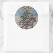 Weihnachtsbaum Runder Aufkleber (Tasche)