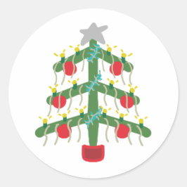 Weihnachtsbaum Runder Aufkleber