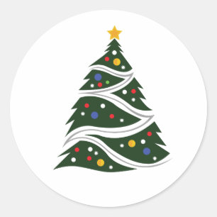 Weihnachtsbaum Runder Aufkleber
