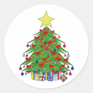 Weihnachtsbaum Runder Aufkleber