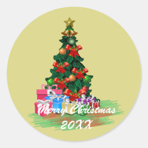 Weihnachtsbaum Runder Aufkleber