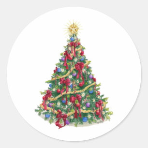 Weihnachtsbaum Runder Aufkleber