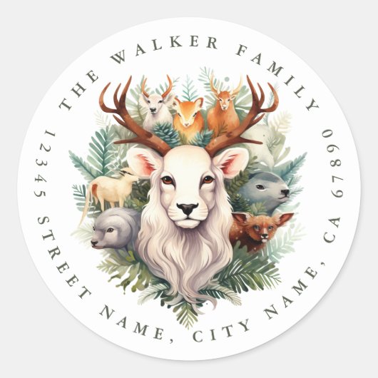 Weihnachtsbaum Runder Aufkleber (Vorderseite)