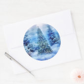 Weihnachtsbaum Runder Aufkleber (Umschlag)