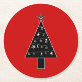 Weihnachtsbaum Runder Pappuntersetzer (Vorderseite)