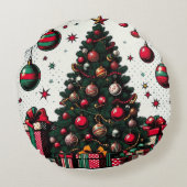 Weihnachtsbaum Rundes Kissen (Rückseite)