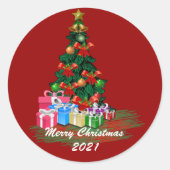 Weihnachtsbaum-Rundsticker Runder Aufkleber (Vorderseite)