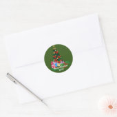 Weihnachtsbaum-Rundsticker Runder Aufkleber (Umschlag)