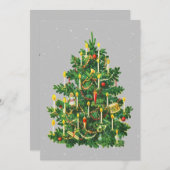 Weihnachtsbaum rustikale Flachkarte Feiertagskarte (Vorne/Hinten)