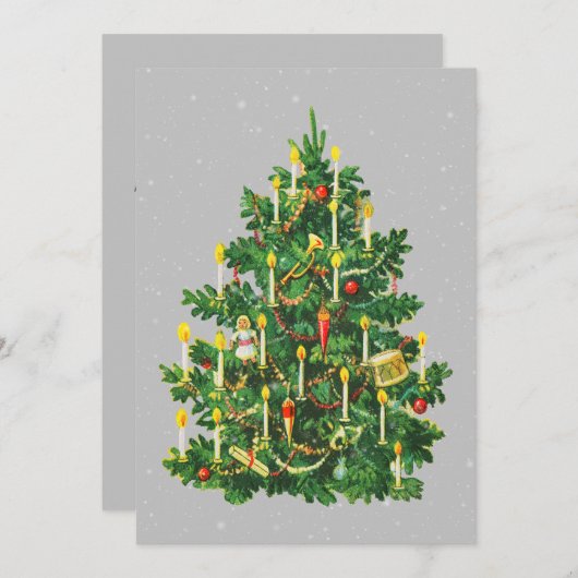 Weihnachtsbaum rustikale Flachkarte Feiertagskarte (Vorne/Hinten)