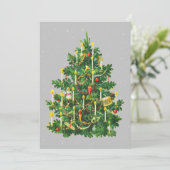 Weihnachtsbaum rustikale Flachkarte Feiertagskarte (Stehend Vorderseite)
