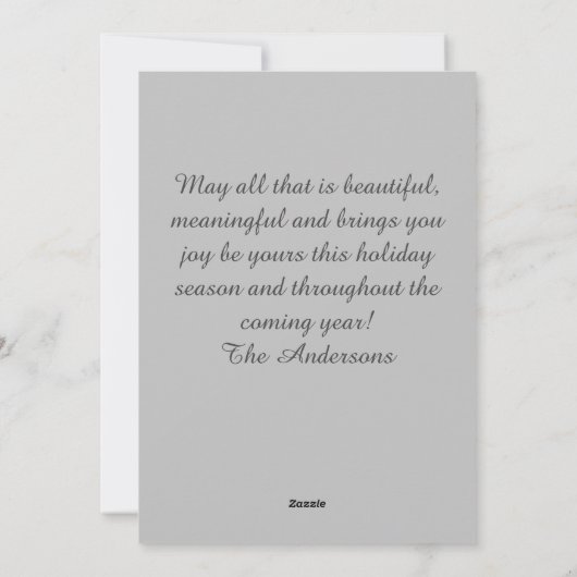 Weihnachtsbaum rustikale Flachkarte Feiertagskarte (Rückseite)