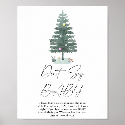 Weihnachtsbaum - Sag kein Babyposter Poster (Vorne)
