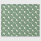 Weihnachtsbaum Sage Green Geschenkpapier (Flach)