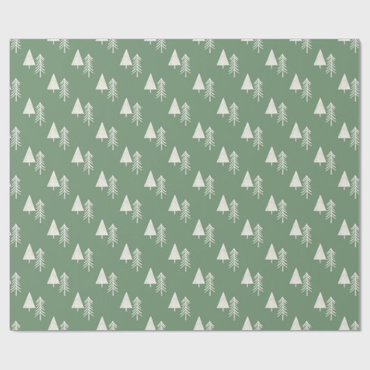 Weihnachtsbaum Sage Green Geschenkpapier (Flach)
