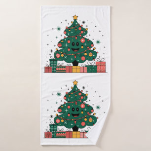 Weihnachtsbaum Saison Grüße Badehandtuch