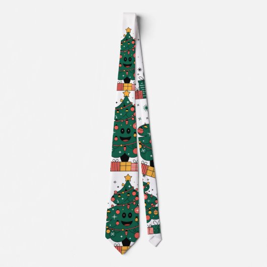 Weihnachtsbaum Saison Grüße Krawatte (Vorderseite)