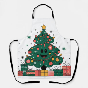 Weihnachtsbaum Saison Grüße Schürze
