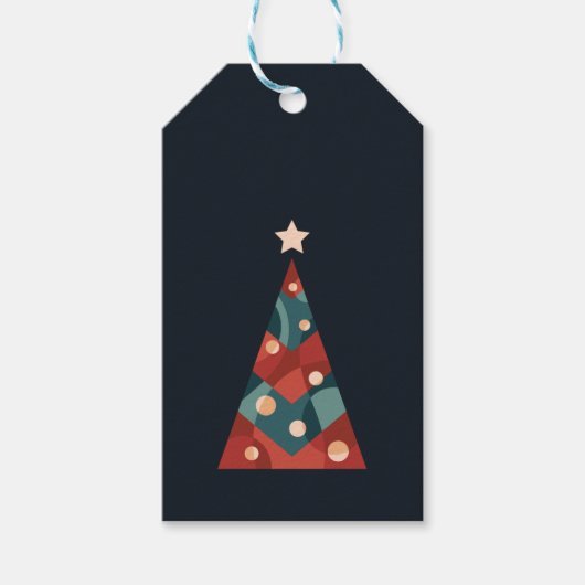 Weihnachtsbaum saisonale abstrakte Weihnachtsgesta Geschenkanhänger (Vorderseite)