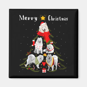 Weihnachtsbaum Samoyed Liebhaber Xmas Hundebesitze Magnet