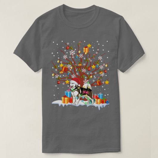 Weihnachtsbaum Santa Alaska Dog Lover Matchi T-Shirt (Design vorne)