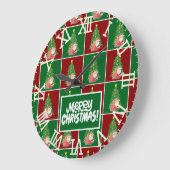 Weihnachtsbaum | Santa | anpassbar Große Wanduhr (Winkel)