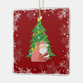 Weihnachtsbaum | Santa | anpassbar Keramikornament (Links)