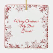 Weihnachtsbaum | Santa | anpassbar Keramikornament (Rückseite)