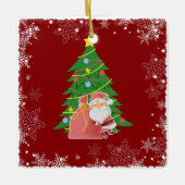 Weihnachtsbaum | Santa | anpassbar Keramikornament (Vorderseite)