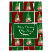 Weihnachtsbaum | Santa | anpassbar Mittlere Geschenktüte (Rückseite)
