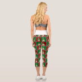 Weihnachtsbaum | Santa | anpassbar | Schwarze Flie Capri Leggings (Rückseite)