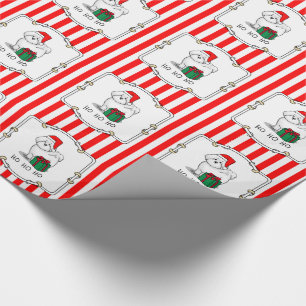 Weihnachtsbaum Santa Bichon Frise Hund Niedlich Geschenkpapier