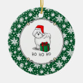Weihnachtsbaum Santa Bichon Frise Hund Niedlich Keramik Ornament (Vorne)