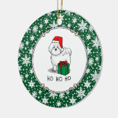 Weihnachtsbaum Santa Bichon Frise Hund Niedlich Keramik Ornament (Links)