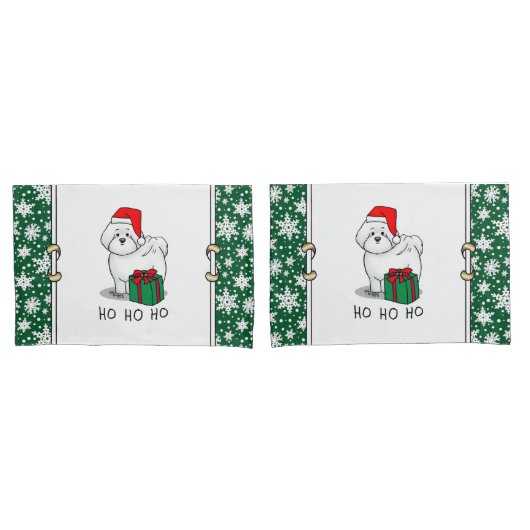 Weihnachtsbaum Santa Bichon Frise Hund Niedlich Kissenbezug (Vorderseite-Set)