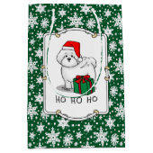 Weihnachtsbaum Santa Bichon Frise Hund Niedlich Mittlere Geschenktüte (Vorderseite)