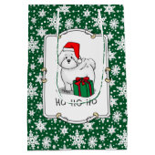 Weihnachtsbaum Santa Bichon Frise Hund Niedlich Mittlere Geschenktüte (Rückseite)