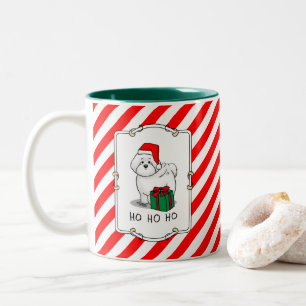 Weihnachtsbaum Santa Bichon Frise Hund Niedlich Zweifarbige Tasse