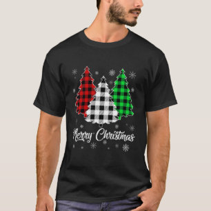 Weihnachtsbaum Santa Buffalo Kariert Print Merry C T-Shirt